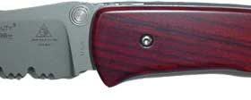 LONE WOLF DOUBLE DUTY WARRIOR COCOBOLO HANDLE PART SERRATED BLADE