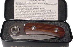 LONE WOLF PAUL II CLIP POINT ROSEWOOD HLD
